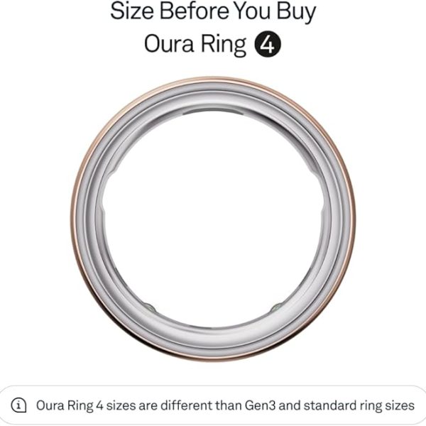 Oura Ring 4 - Rose Gold - Size 8 - Smart Ring - Unique Sizing, Not Standard US Ring Sizes - Size First - Sleep Tracking Wearable - Heart Rate - Fitness Tracker - Up to 8 Days of Battery Life