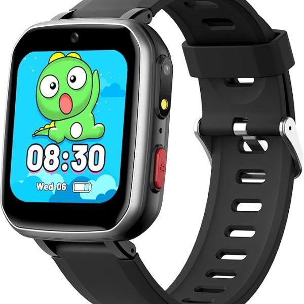 Kids Electronic Learning Toys Learning Systems, Smartwatch Gift for Girls Boys Age 6-12,15 Games Watches with Video Camera Music Player Pedometer Flashlight Toys Birthday Gifts for Kids(Black)