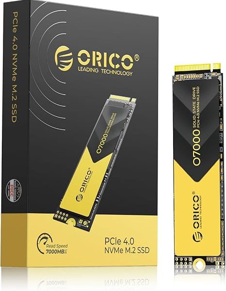 ORICO 2TB NVMe SSD PCIe 4.0 - Up to 7000MB/s, M.2 2280 Internal Solid State Drive, Fast Heat Dissipation, Compatible with macOS Windows for Gamers and Creators-O7000