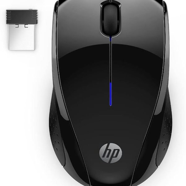 HP X3000 G3 Wireless Mouse - Black, 15-Month Battery, Side Grips for Control, Travel-Friendly, Blue LED, Powerful 1600 DPI Optical Sensor, Compatible with Wins PC/Laptop, Mac, Chromebook (683N7AA)