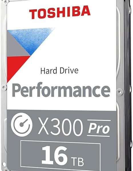 Toshiba X300 PRO 16TB High Workload Performance for Creative Professionals 3.5-Inch Internal Hard Drive – Up to 300 TB/Year Workload Rate CMR SATA 6 GB/s 7200 RPM 512 MB Cache - HDWR51GXZSTB