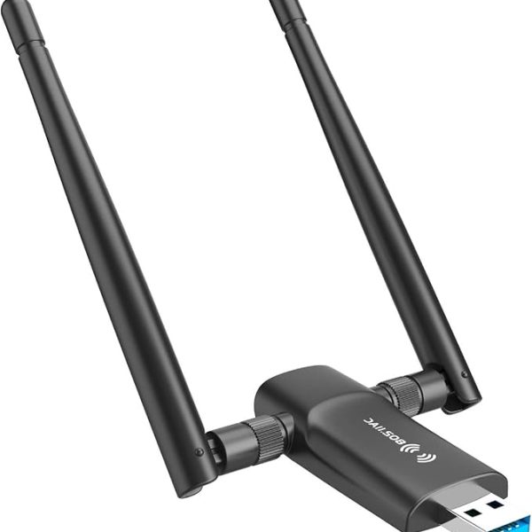 Wireless USB WiFi Adapter for PC - Nineplus 1300Mbps Dual 5Dbi Antennas 5G/2.4G WiFi Adapter for Desktop PC Laptop Windows11/10/8/7/Vista/XP, Wireless Adapters for Desktop Computer Network Adapters