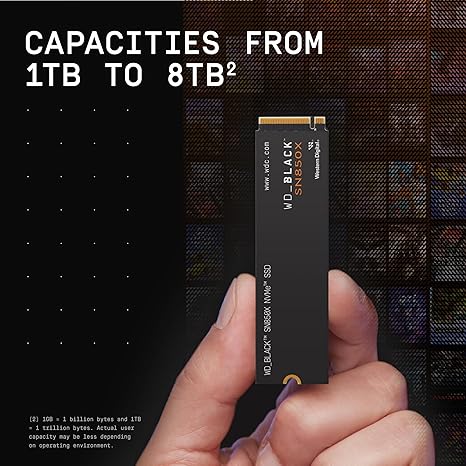 WD_BLACK 4TB SN850X NVMe Internal Gaming SSD Solid State Drive - Gen4 PCIe, M.2 2280, Up to 7,300 MB/s - WDS400T2X0E